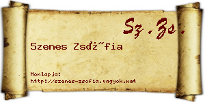 Szenes Zsófia névjegykártya