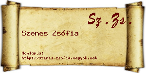 Szenes Zsófia névjegykártya