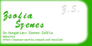 zsofia szenes business card