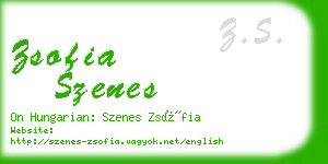 zsofia szenes business card